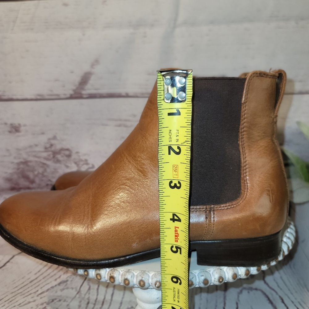 FRYE Melissa Womens Cognac Brown Leather Chelsea Boots Size 9.5B - Picture 15 of 16